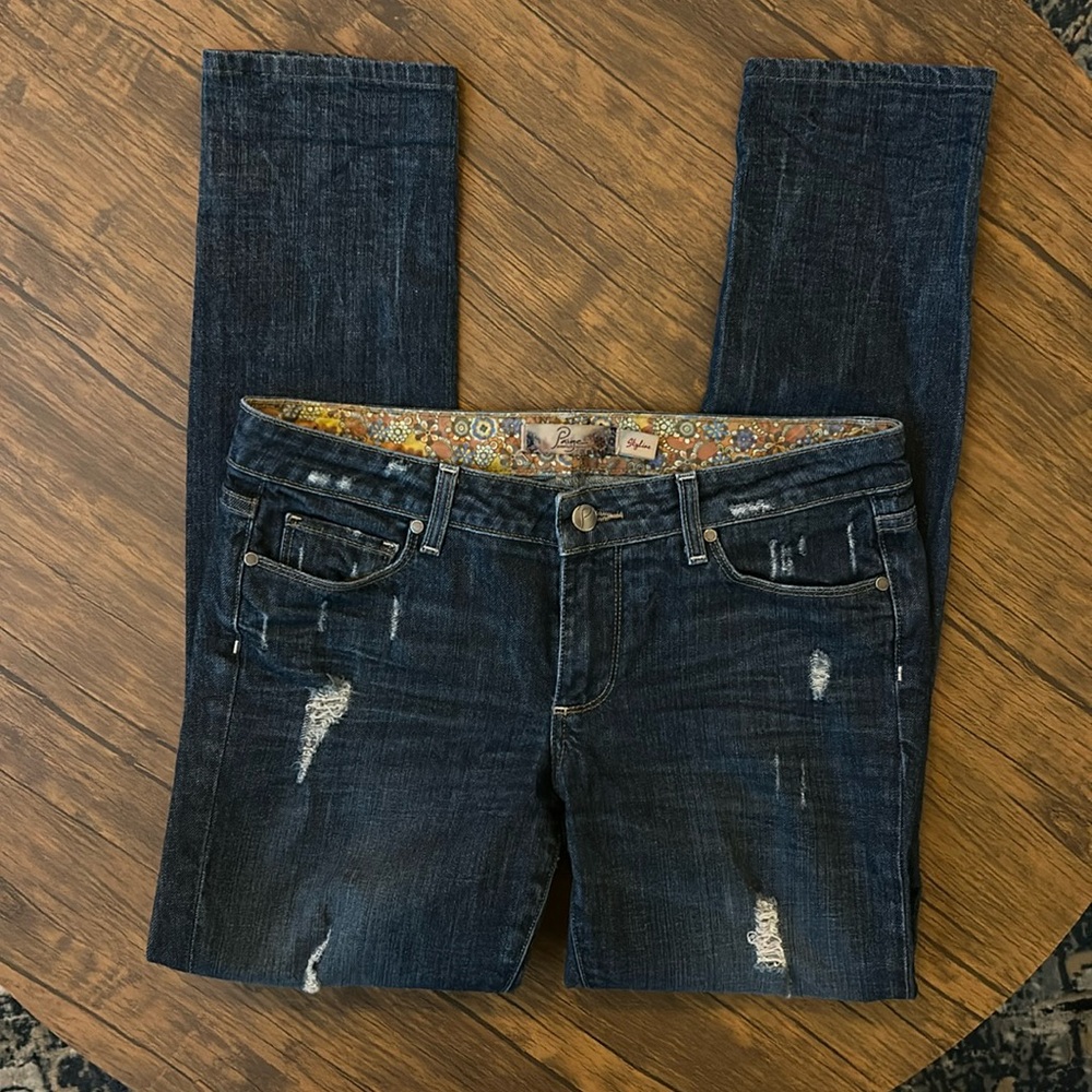 Dark Wash Distressed Women’s Jeans - Blue